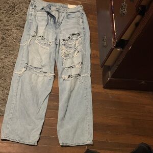 Stylish Light Blue Distressed Men's Jeans